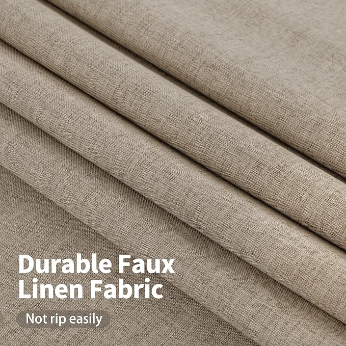 YoungsTex Burlap Linen 100% Blackout Curtains 84 Inches Long - Image 6