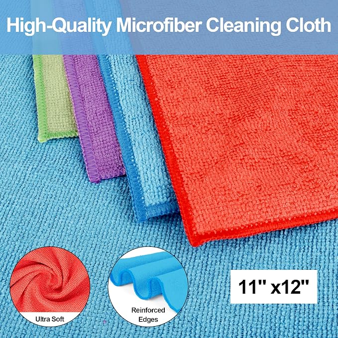 HOMERHYME Microfiber Cleaning Cloth, 150 Pack Cleaning Rags, Reusable - Image 2
