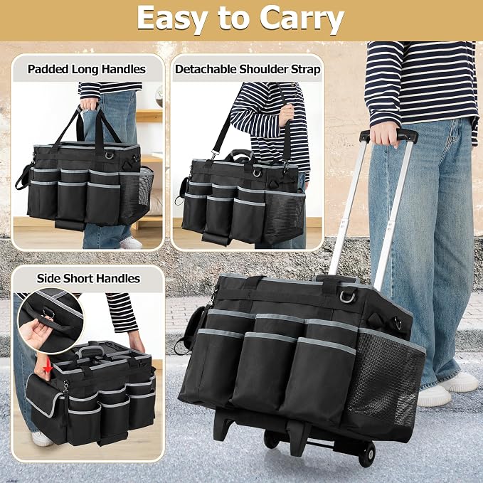 Large Cleaning Caddy with Detachable Trolley & Shoulder Strap, Cleaning - Image 5