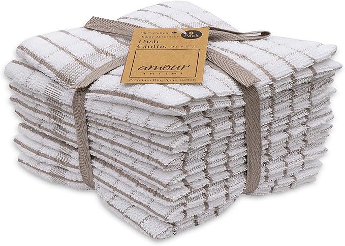 AMOUR INFINI Kitchen Dish Cloths Set of 8 by AmourInfini