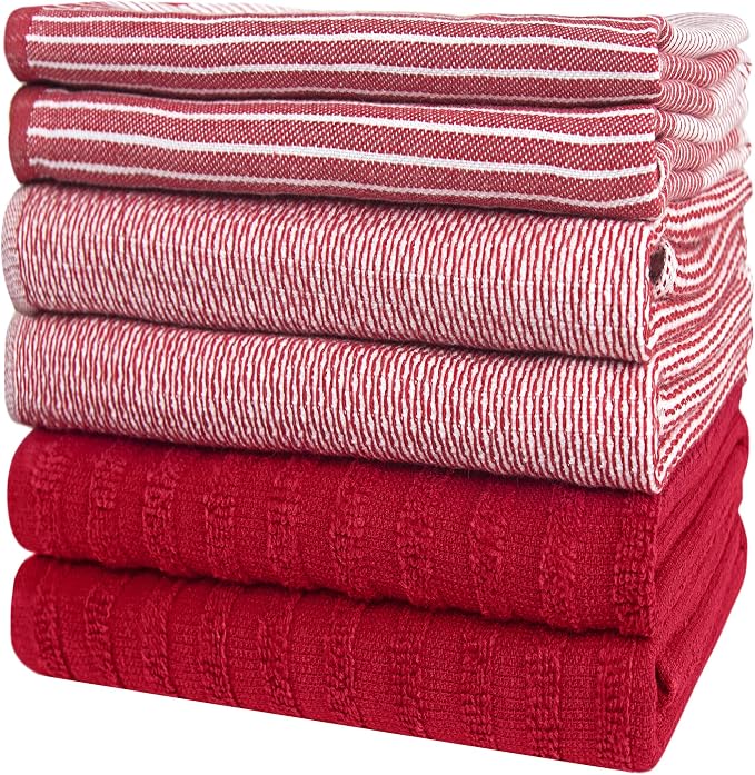 Premium Kitchen Towels | Large Cotton Dish Towels | Flat & Terry Highly - Image 6