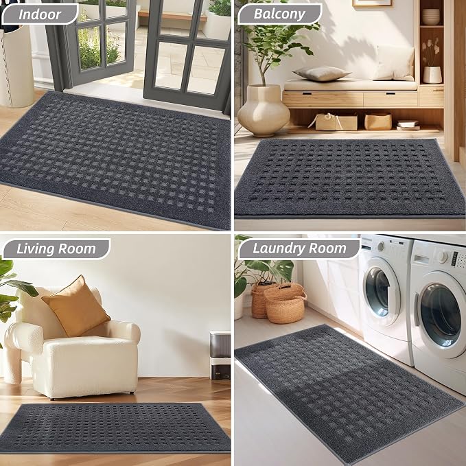BEQHAUSE Waffle Door Mats Indoor 24"x36", Dog Mat - Image 8