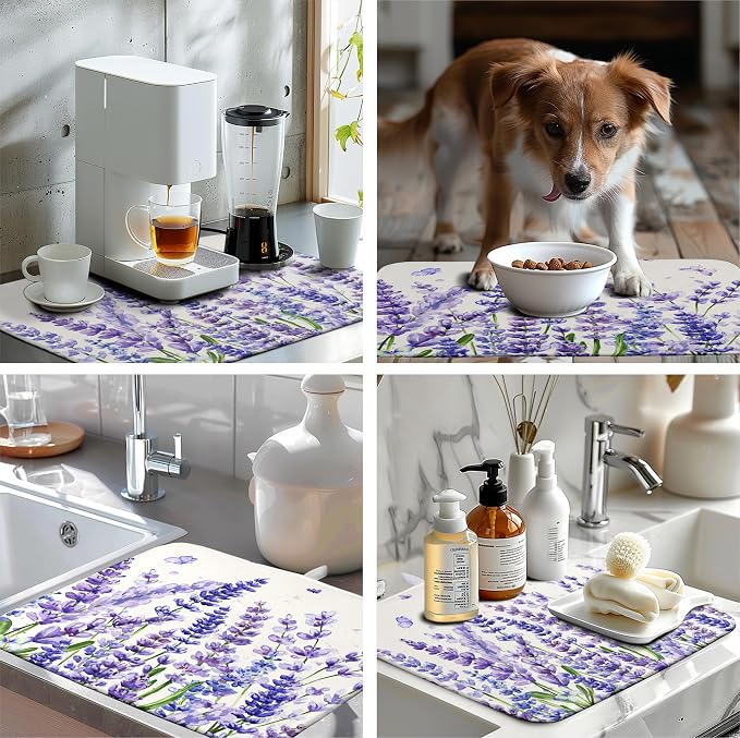 Purple Lavender Dish Drying Mat - Image 7