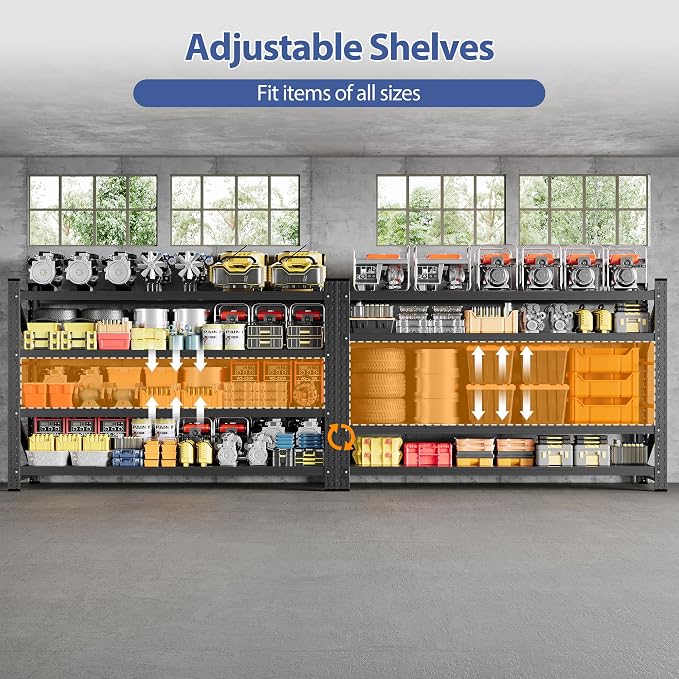 5000LBS Storage Shelves, Adjustable Industrial Shelving, 4 Tier Metal Shelving - Image 5
