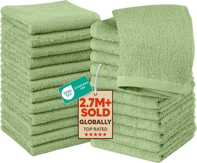 Utopia Towels 24 Pack Cotton Washcloths Set, 100% Ring Spun Cotton, Highly by UTOPIATOWELS
