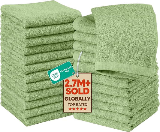 Utopia Towels 24 Pack Cotton Washcloths Set, 100% Ring Spun Cotton, Highly by UTOPIATOWELS