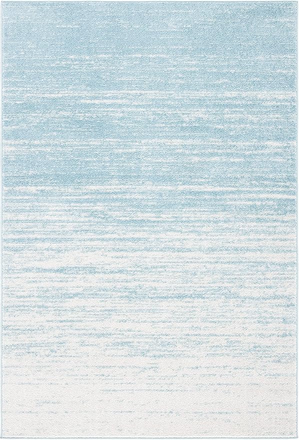 SAFAVIEH Adirondack Collection Accent Rug - 4'5" x 6'5", Aqua & Ivory, Modern Ombre Design, Non Shedding & Easy to Clean, Ideal for Living Room, Bedroom, Office, Dining Space (ADR113J)