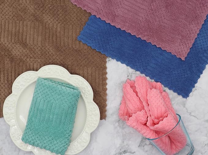 Microfiber Cleaning Cloth Lint Free Cleaning Rags, 10 Pack Fast Drying Dish Rags - Image 7