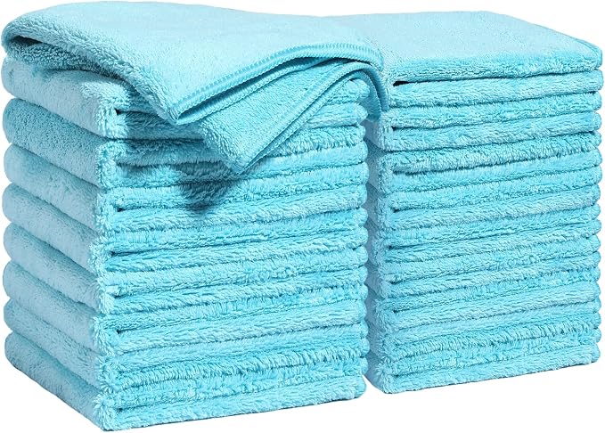 JOYMOOP Microfiber Cleaning Cloths Cyan, 11.8" x 11.8" Kitchen Towels – by JOYMOOP
