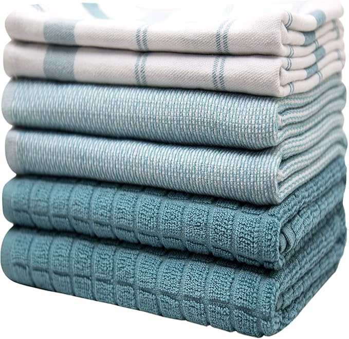 Premium Kitchen Towels | Large Cotton Dish Towels | Flat & Terry Highly - Image 6