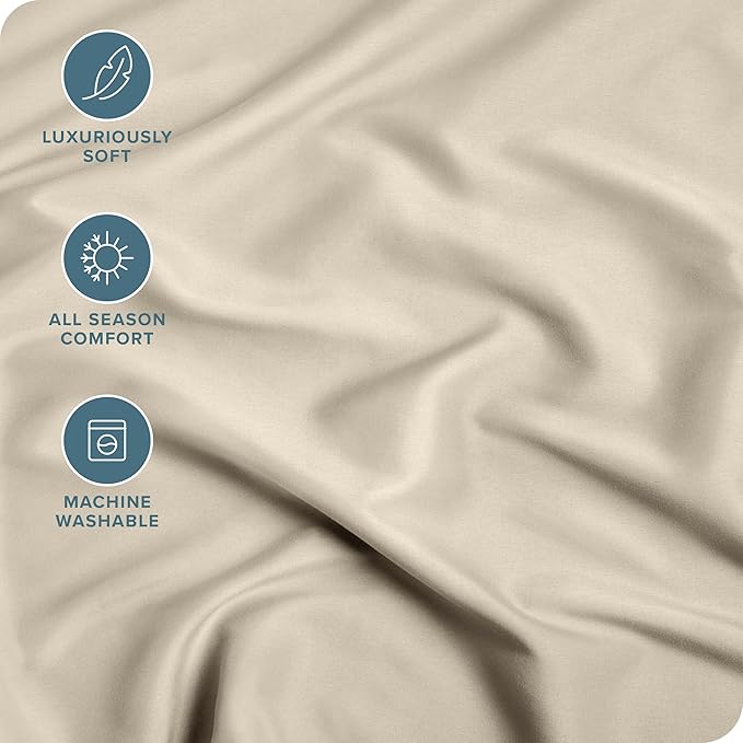 Fitted Bottom Sheet Full Size - Premium 1800 Microfiber - Ultra-Soft Hotel Luxury - Deep Pocket - Durable and Long Lasting - Fitted Sheet (Full, Sand)