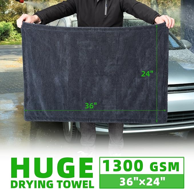CADONO Huge Microfiber Car Drying Towel, Ultra Absorbent Microfiber Cleaning - Image 3