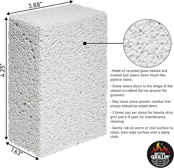 Better Grillin Scrubbin Stone Grill Cleaner Handle-Protect Hands & Nails When - Image 3