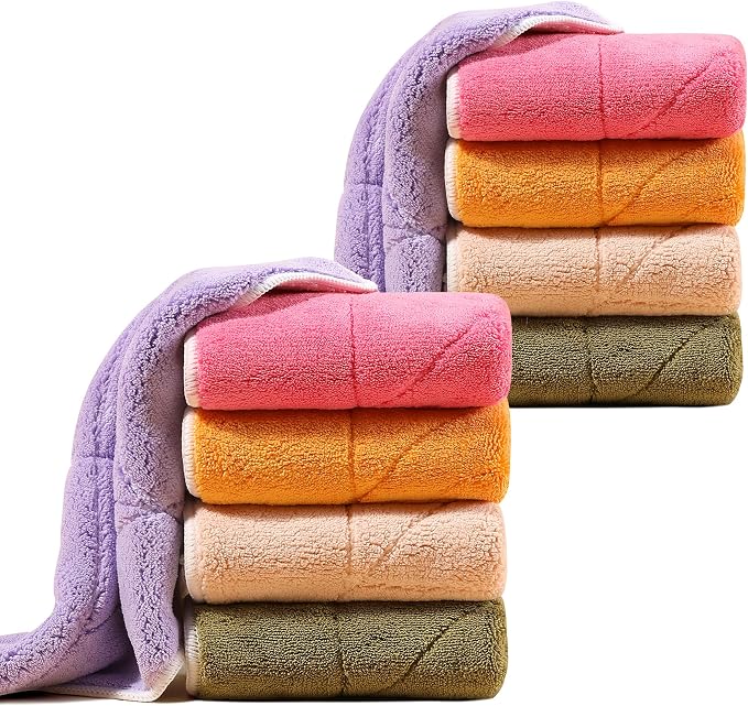 JOYMOOP 10 Pack Microfiber Cleaning Cloth 10” x 10”, Mixed Color Kitchen Towels by JOYMOOP