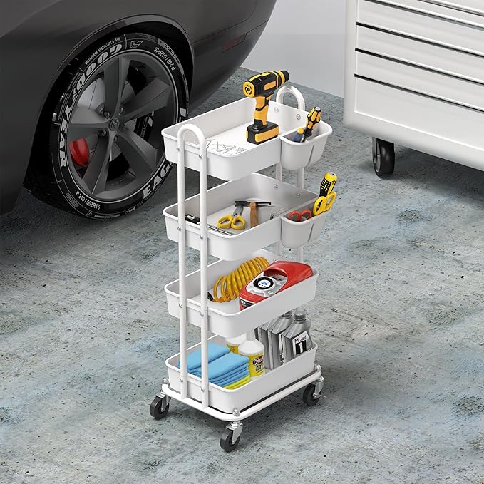 Simple Houseware 4-Tier Multifunctional Rolling Utility Cart - Image 5