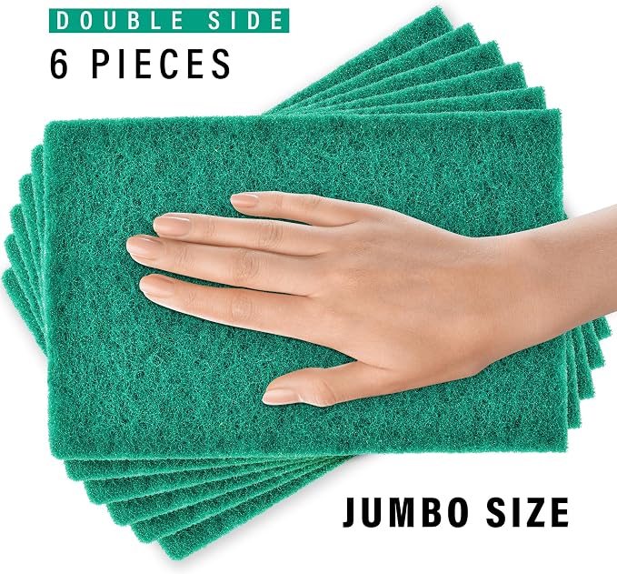 DecorRack 6 X-Large Scouring Pads 9" x 6" Extra Large Dish Pad - Image 2