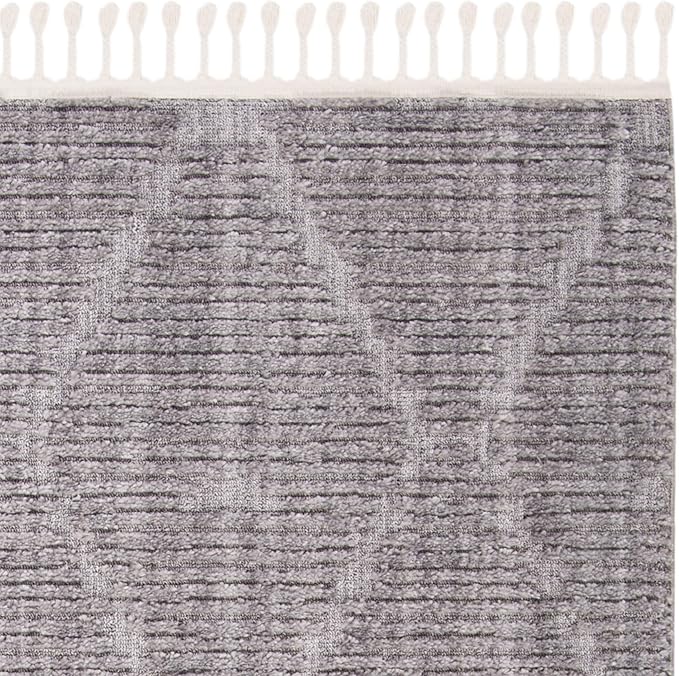 SAFAVIEH Marrakech Collection Runner Rug - 2'2" x 8', Grey, Moroccan Boho Tribal Tassel Design, Non-Shedding & Easy Care, Ideal for High Traffic Areas in Living Room, Bedroom (MRK517F)