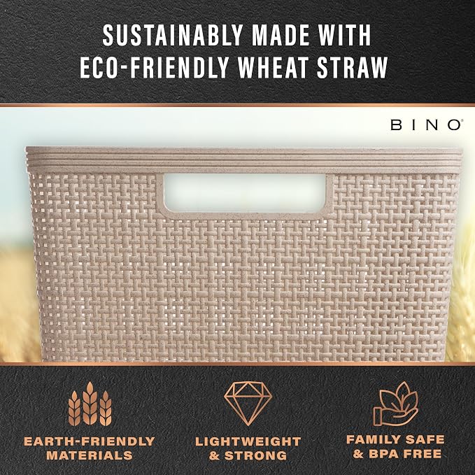 BINO Woven Plastic Basket | Large, Space-Saving Storage, Stylish Design | - Image 8