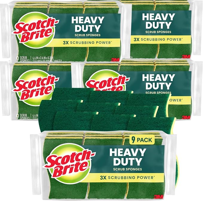 Scotch-Brite Heavy Duty Scrub Sponge, 45 Kitchen Sponges Designed by Scotch-Brite