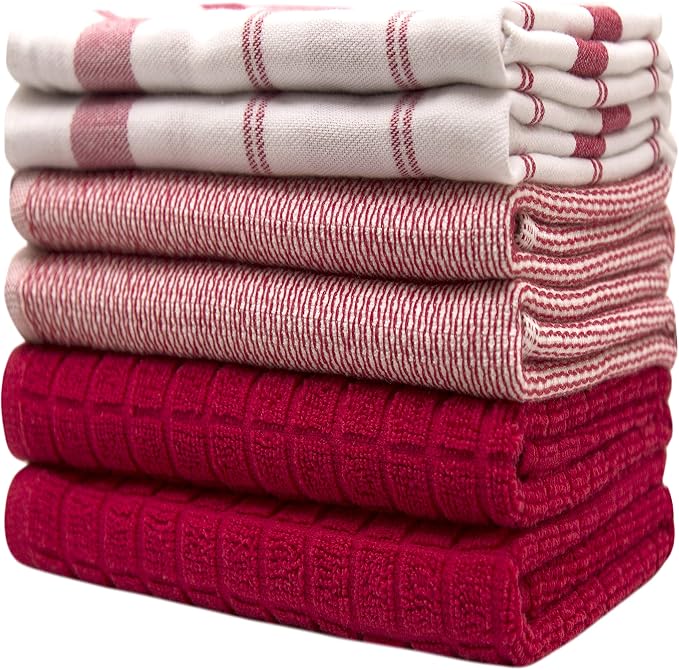 Premium Kitchen Towels | Large Cotton Dish Towels | Flat & Terry Highly - Image 6