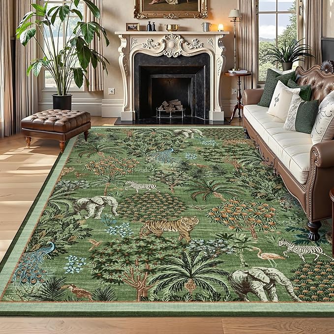 GarveeHome Jungle Washable Rug 9x12 Area Rugs by GarveeHome