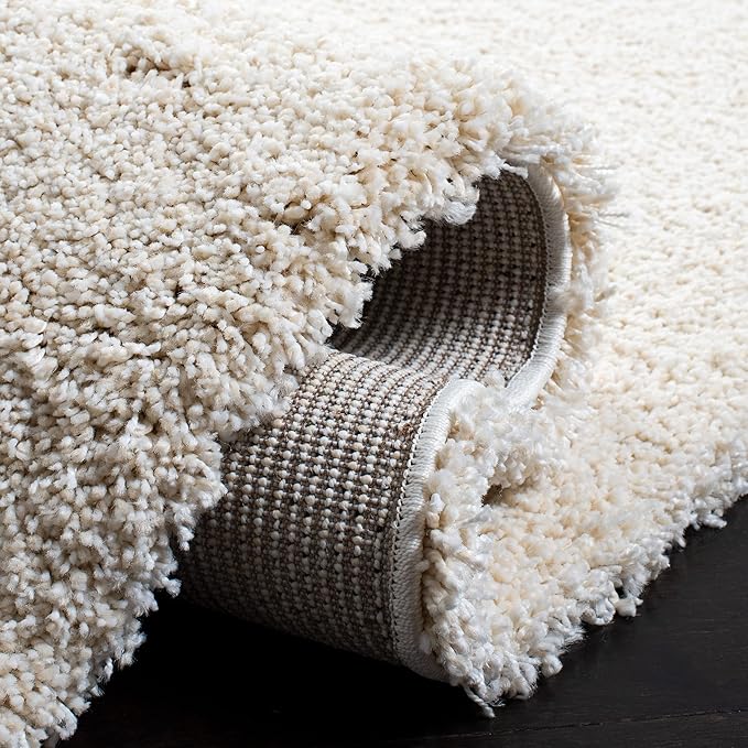 SAFAVIEH Milan Shag Collection Accent Rug - 2' x 4', Ivory, Solid Design, Non-Shedding & Easy Care, 2-inch Thick Ideal for High Traffic Areas in Entryway, Living Room, Bedroom (SG180-1212)