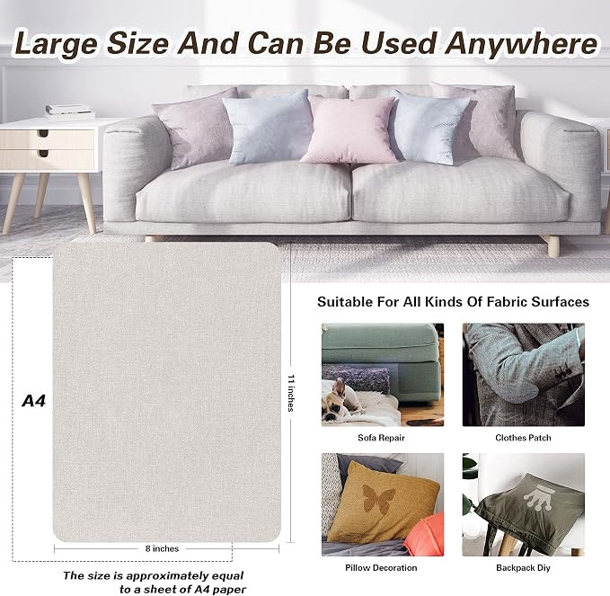 KING MOUNTAIN Fine Linen Repair Patches, Self-Adhesive Fabric, 8X11 Inch 2 PCS - Image 4