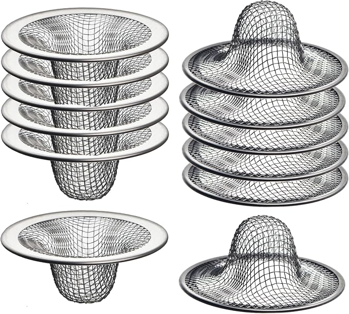 12 Pack - 2.125" Top / 1" Basket- Mesh Sink Drain Strainer Hair Catcher by HilltopProducts