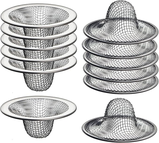 12 Pack - 2.125" Top / 1" Basket- Mesh Sink Drain Strainer Hair Catcher by HilltopProducts