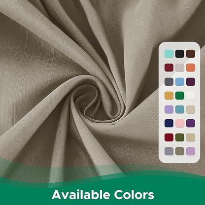 Biscaynebay Wrap Around Bed Skirts for King & Cal King Beds Short Drop of 12", Taupe Adjustable Elastic Dust Ruffles Easy Fit Wrinkle Resistant Silky Luxurious Fabric Machine Washable