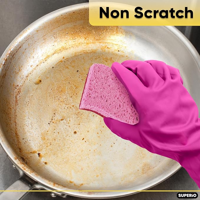 Kitchen Sponges for Washing Dishes, Non-Scratch Cellulose Dish Scrub Sponges - Image 7