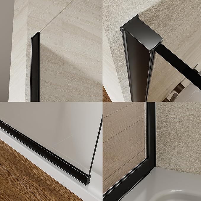 Shower Screen 36" x 76" Half Frameless Shower Wall Panel, Tempered Glass 3/8 - Image 6