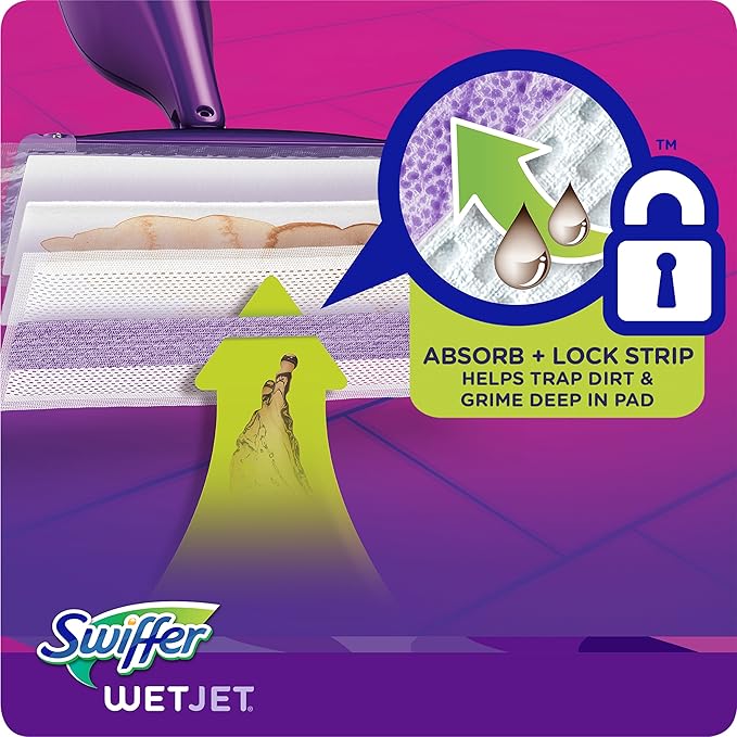 Swiffer WetJet Hardwood Floor Cleaner Spray Mop Pad Refill, Bathroom Cleaning - Image 8