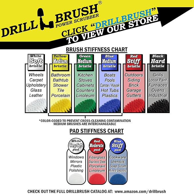 Drillbrush - Rotary Drill Brush Cordless Scrubber - Deck Scrub Brush Kit - - Image 3