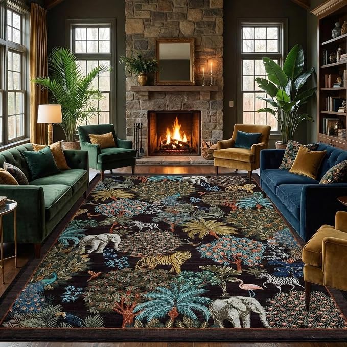 GarveeHome Jungle 8x10 Area Rug Washable Rugs by GarveeHome