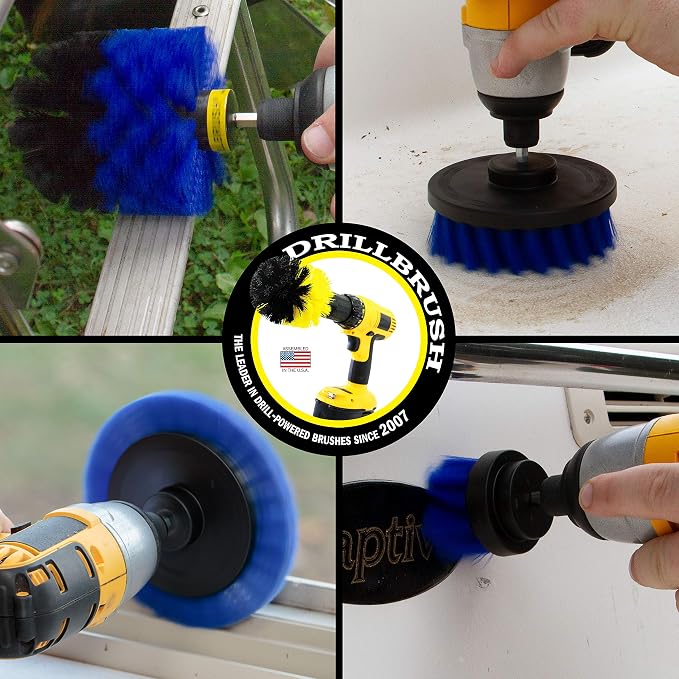 Drillbrush Blue – Boat Cleaning Drill Brush Attachment Set – Aluminum - Image 2