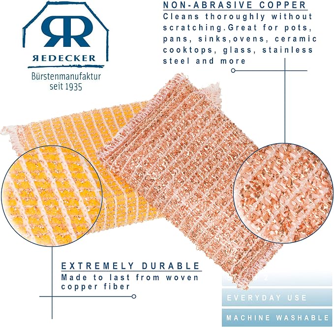 REDECKER Kitchen Woven Copper Sponge, 2-Piece - Image 5