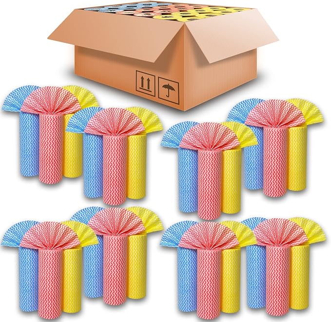 GLL Cleaning Cloths Roll Wipe Sheets, Dish Wash Cloths, Disposable Cleaning by GLL