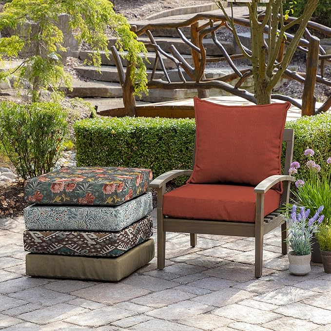 Arden Performance Outdoor Deep Seat Set, 24 x 24, Rain-Proof, Fade Resistant, Deep Seat Bottom and Back Cushion Sedona Plain Weave Olefin