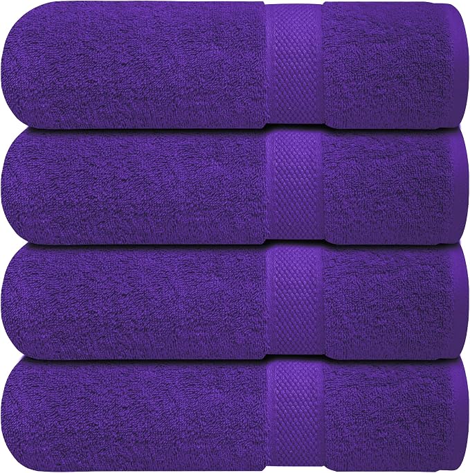 Infinitee Xclusives Luxury 100% Ring-Spun Cotton Bath Towels Set of 4 – Soft by InfiniteeXclusives