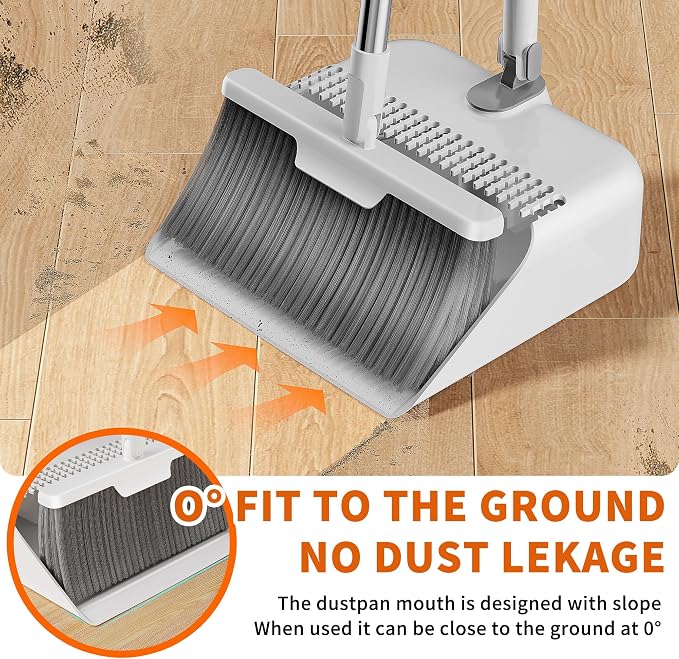 Household Broom with Dustpan, Magic Silicone Broom, Magic Broom with Extra-Long - Image 2