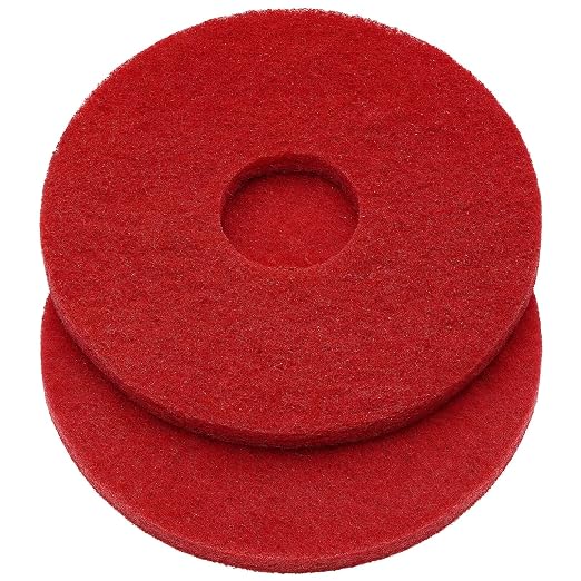 2 Pcs 12" Red Scrubbing Pads Commercial Cleaning Orbiter Pads-Maintenance Non by Teenyyou