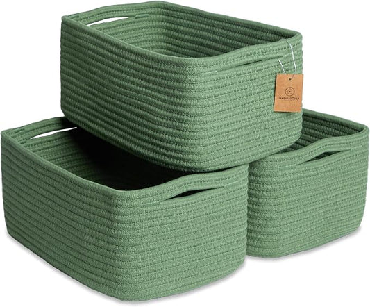 NaturalCozy 13.5”x8.5”x5.5” Rectangle Storage Baskets by NaturalCozy