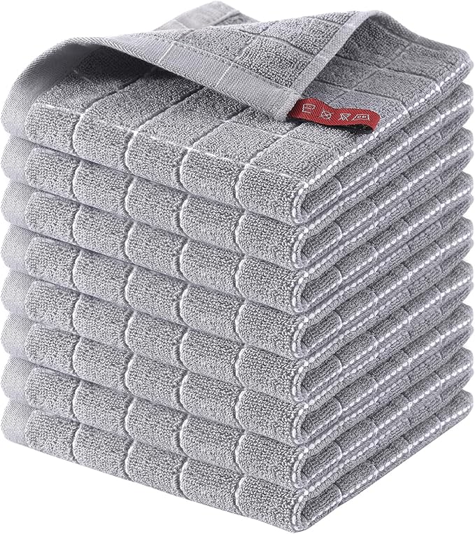Homaxy 100% Cotton Terry Kitchen Dish Cloths, Ultra Soft and Absorbent Dish by Homaxy