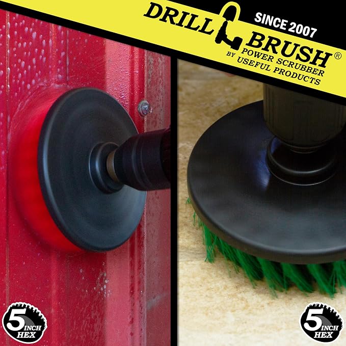 Drill Brush - Cleaning Supplies - Medium and Stiff Bristle Brush Kit - Spin - Image 2