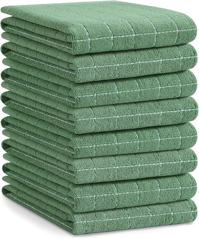 Homaxy 100% Cotton Terry Kitchen Towels, Checkered Designed, Soft and Super by Homaxy