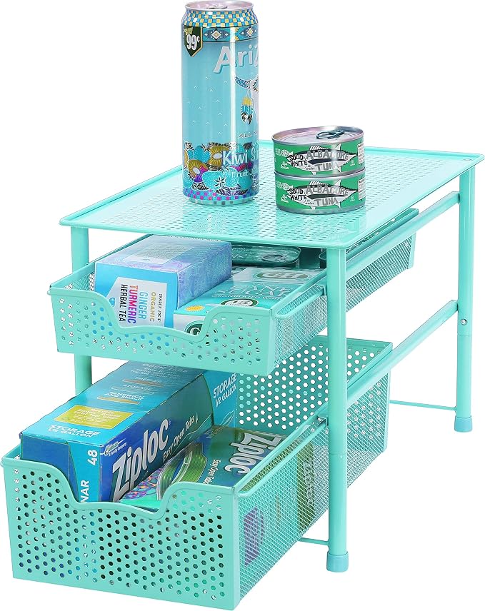 Simple Houseware Stackable 2 Tier Sliding Basket Organizer Drawer - Image 7