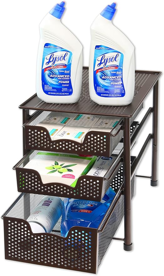 Simple Houseware Stackable 3 Tier Sliding Basket Organizer Drawer - Image 6