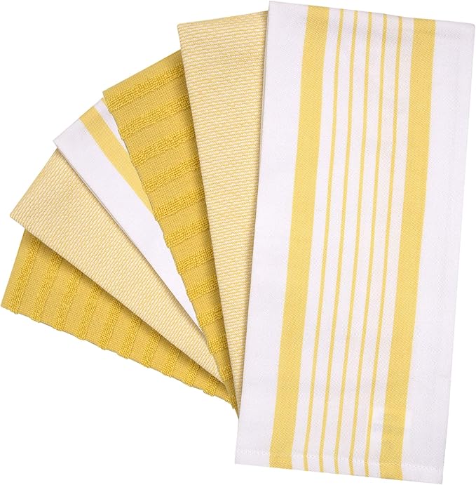 Premium Kitchen Towels | Large Cotton Dish Towels | Flat & Terry Highly - Image 3