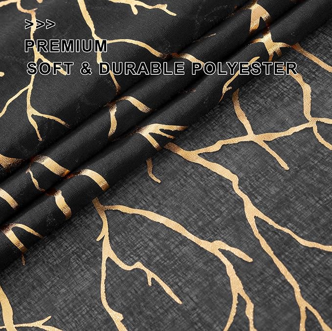 FINECITY Black Gold Sheer Curtains - Image 7